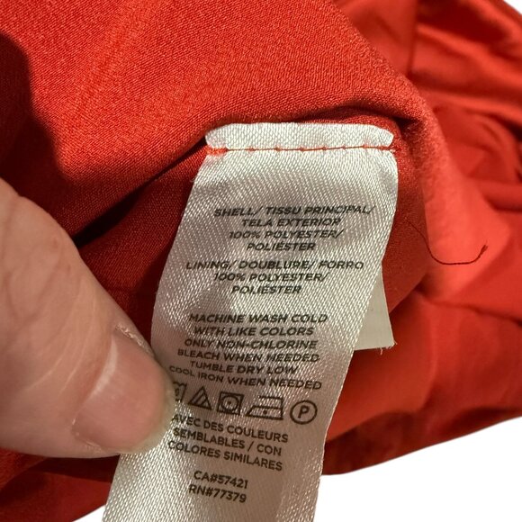 ANN TAYLOR Keyhole Tie Front Flare Dress Zesty Red Womens 10 - Picture 4 of 6